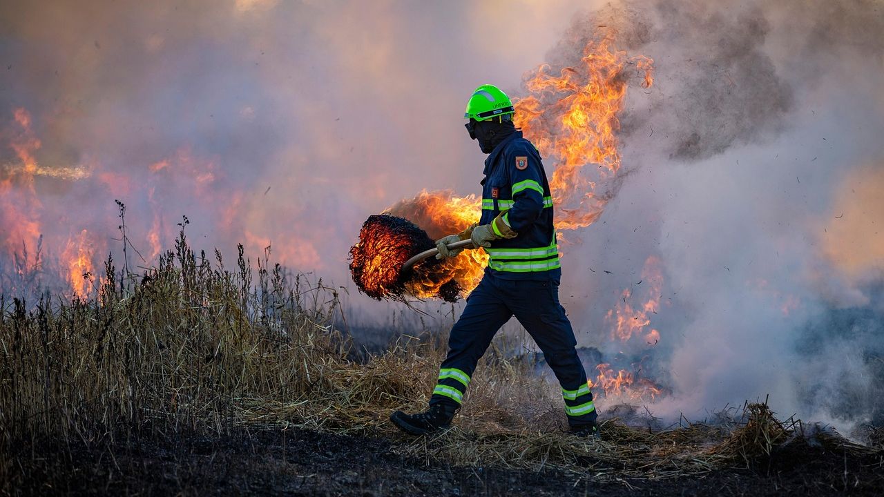 Photos show firefighters battling Southern California blaze